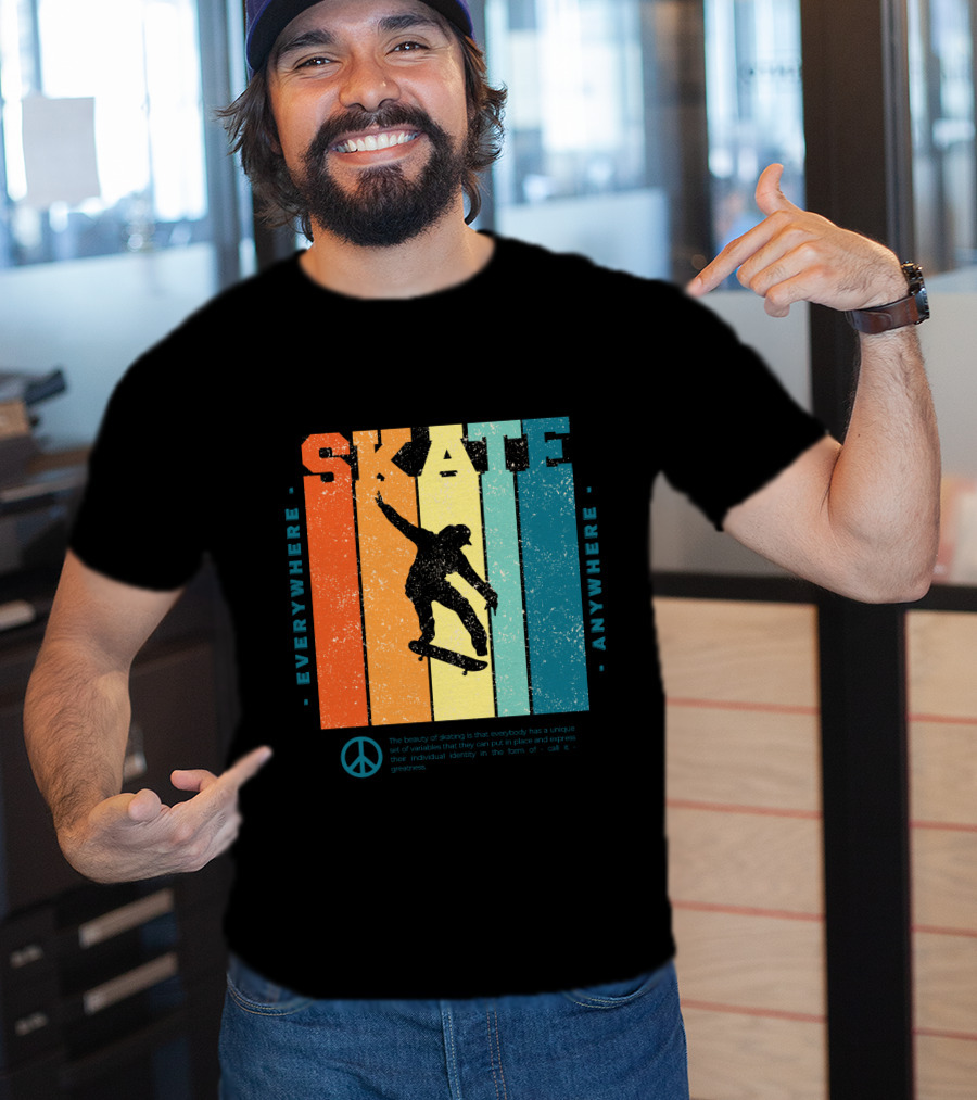 SKATE Everywhere Anywhere Peace T-Shirt