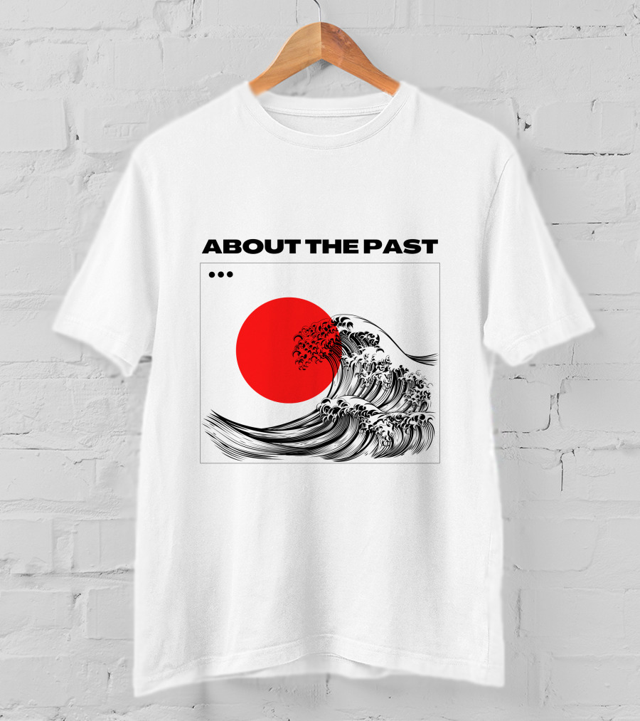About The Past Red Sun And Great Wave T-Shirt