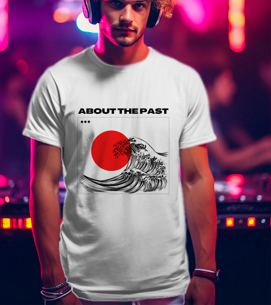 About The Past Red Sun And Great Wave T-Shirt