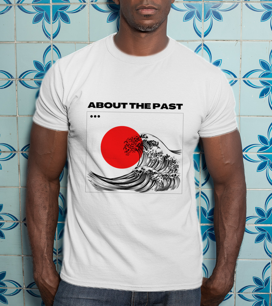 About The Past Red Sun And Great Wave T-Shirt