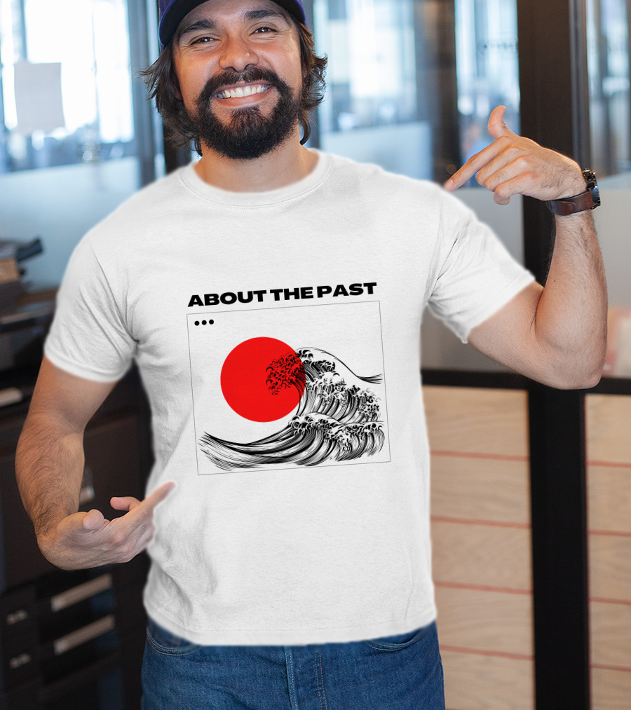 About The Past Red Sun And Great Wave T-Shirt