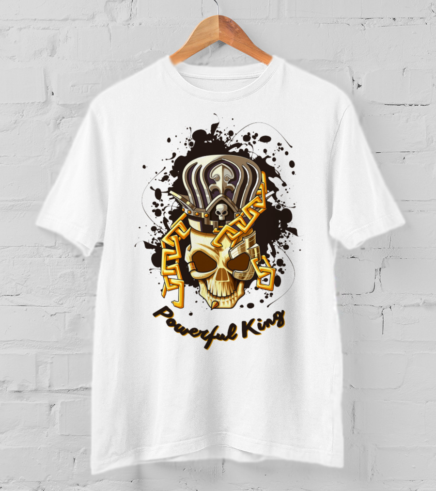 Powerful King Skull With Crown And Chains T-Shirt