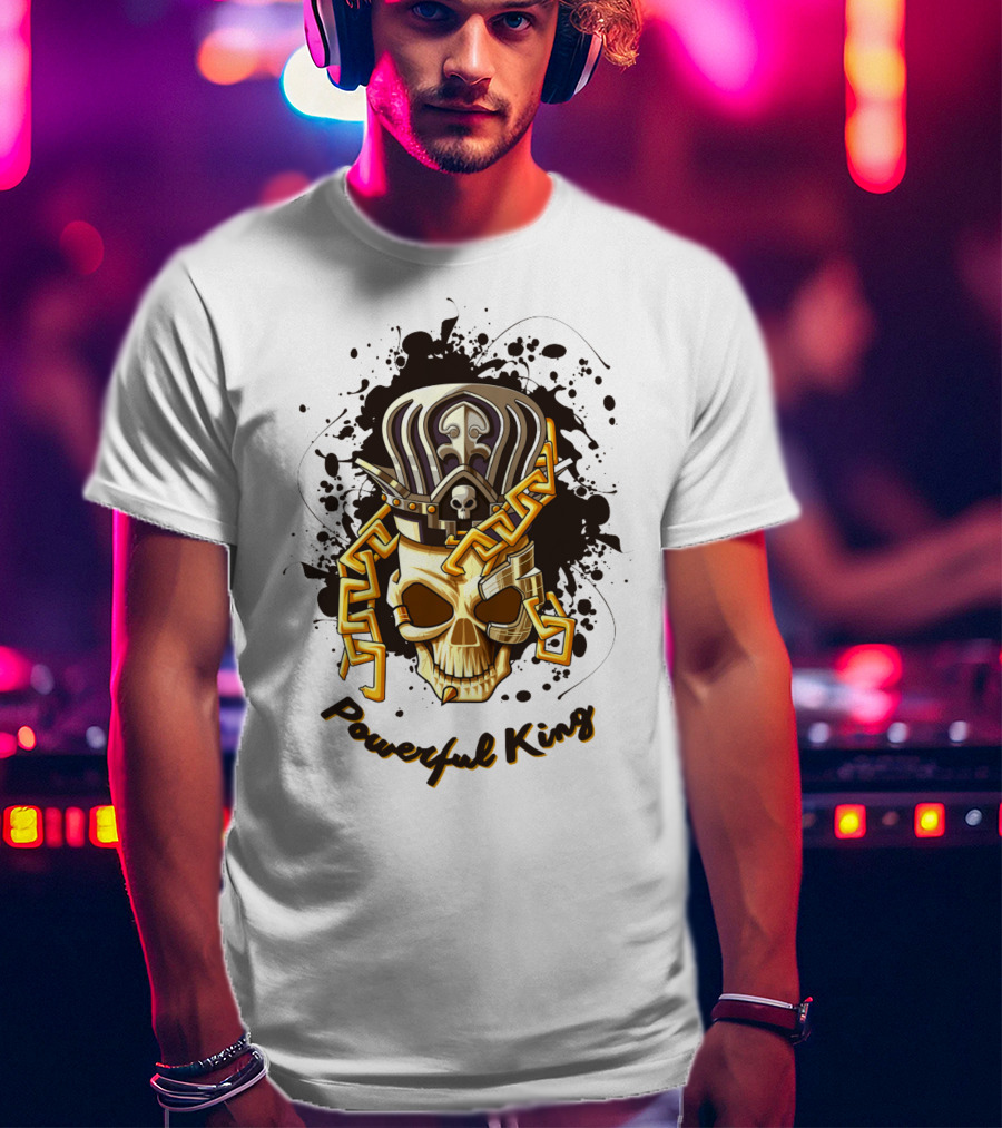 Powerful King Skull With Crown And Chains T-Shirt