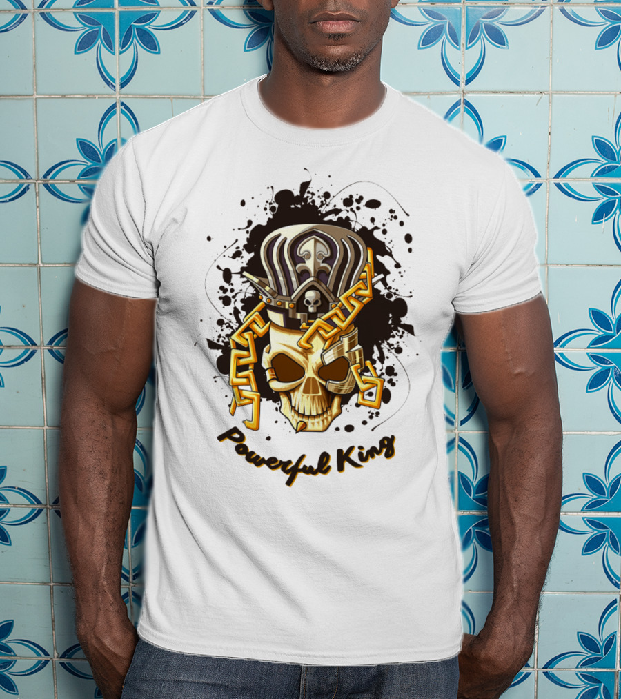 Powerful King Skull With Crown And Chains T-Shirt