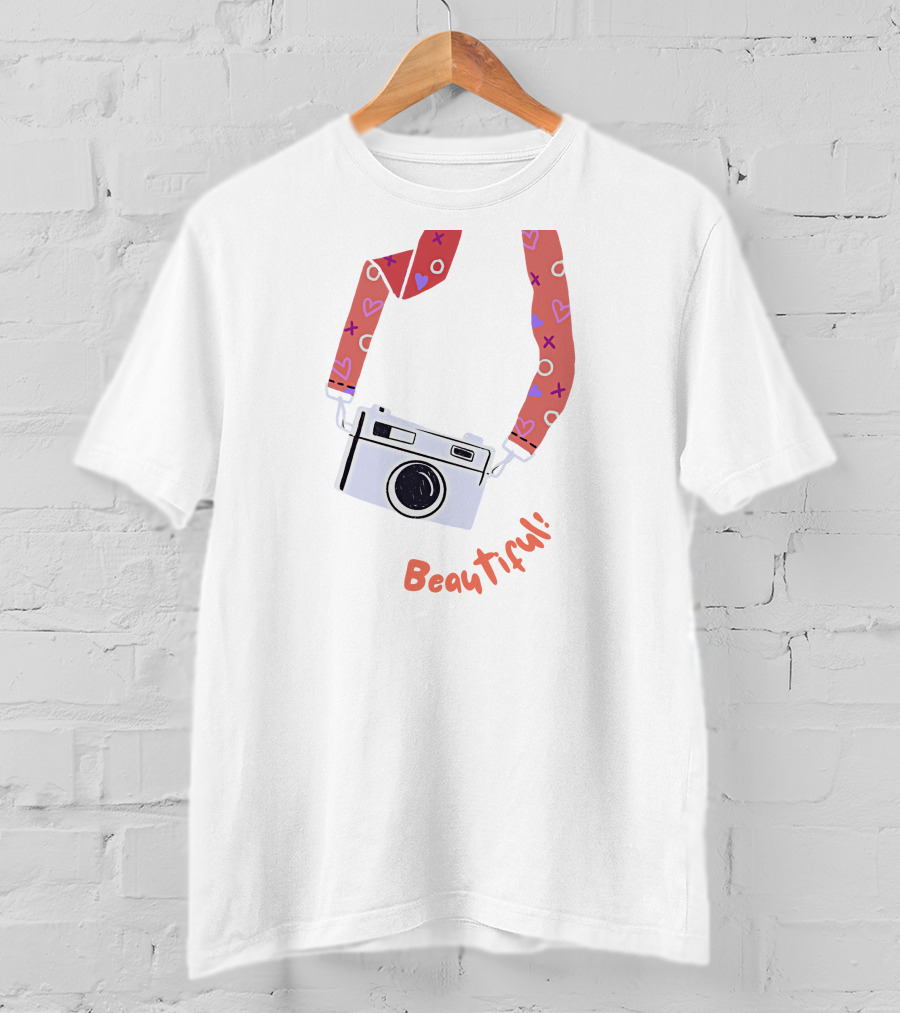 Beautiful Camera With Heart Strap T-Shirt