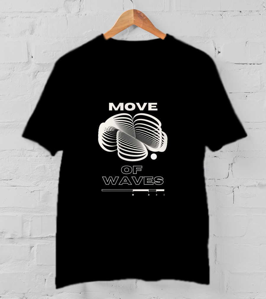 MOVE OF WAVES Optical Illusion Line T-Shirt
