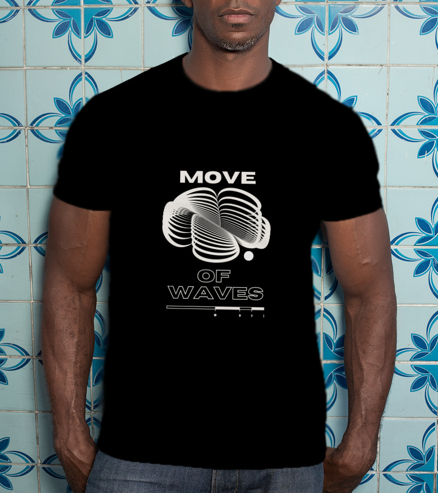MOVE OF WAVES Optical Illusion Line T-Shirt