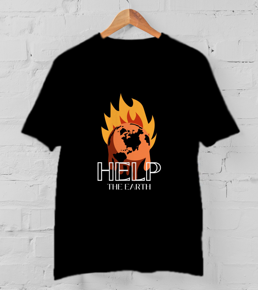 Help The Earth Save The Earth Flame Planet T-Shirt