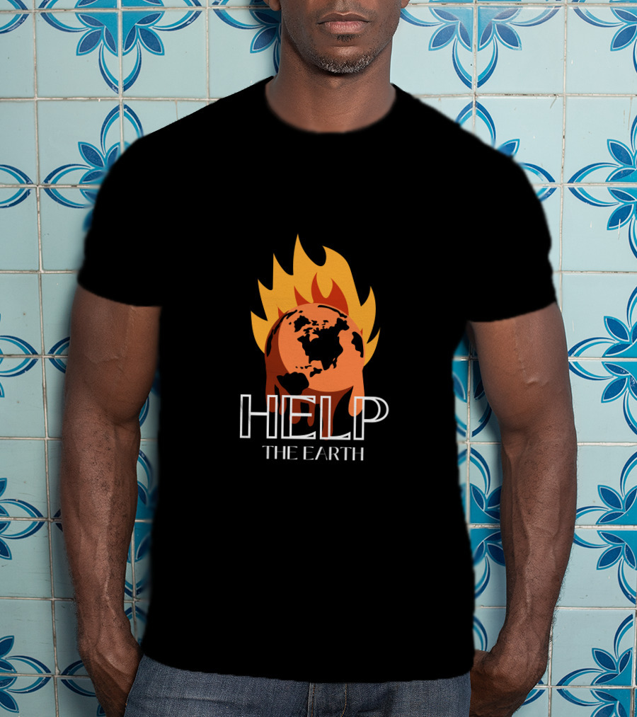 Help The Earth Save The Earth Flame Planet T-Shirt