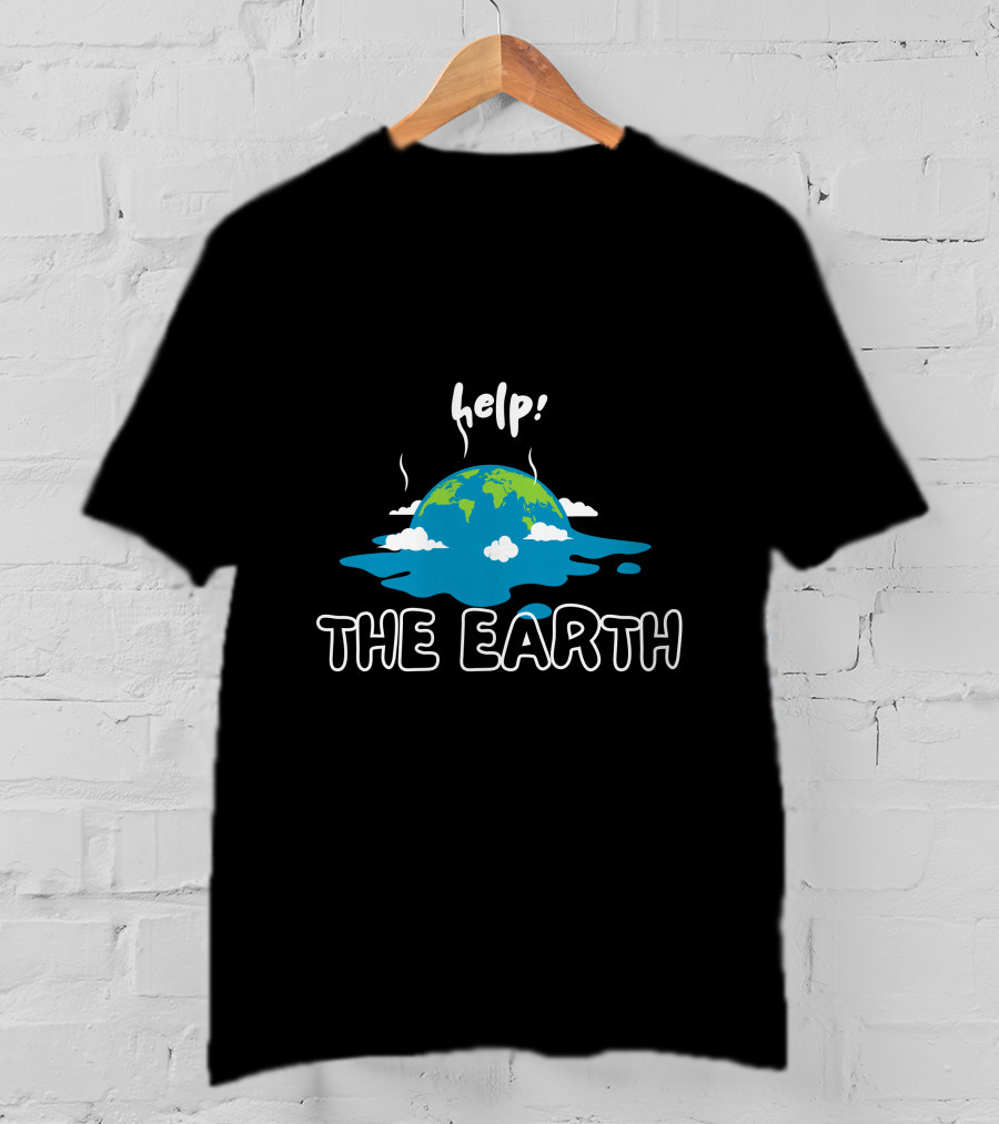 Help The Earth Melting Globe Clouds T-Shirt