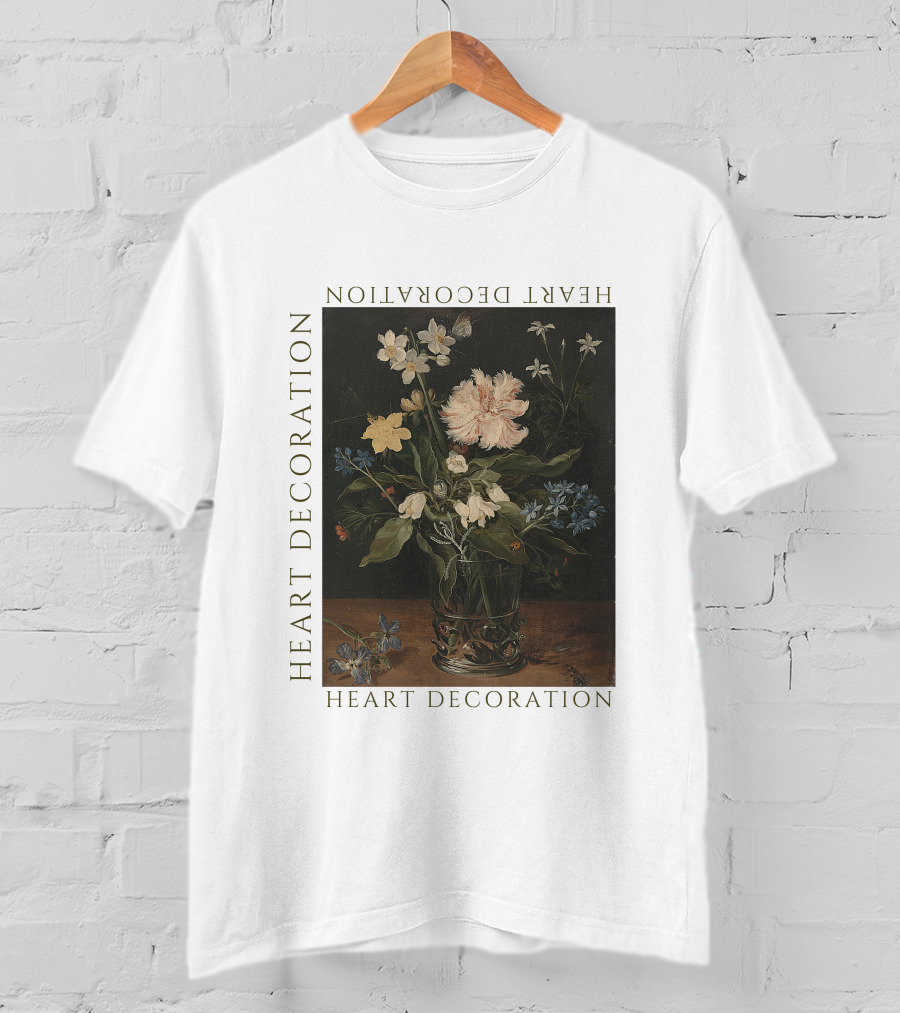 Heart Decoration Floral Vase Art Heart Decoration T-Shirt