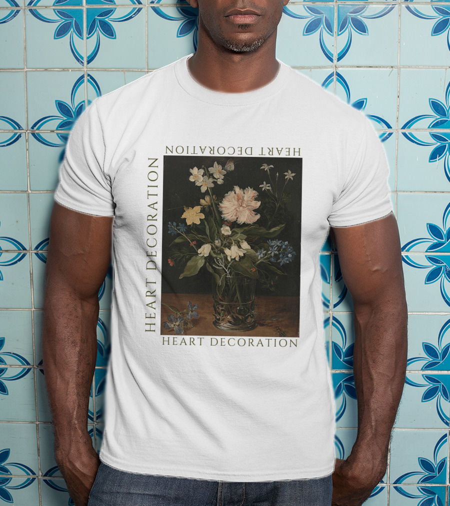 Heart Decoration Floral Vase Art Heart Decoration T-Shirt