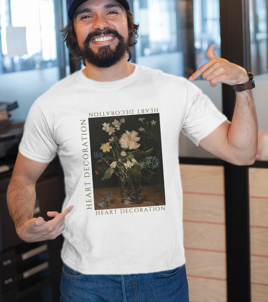 Heart Decoration Floral Vase Art Heart Decoration T-Shirt