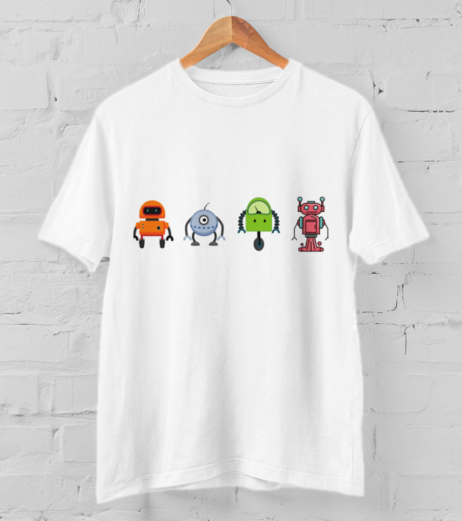 Cute Colorful Robots Collection T-Shirt