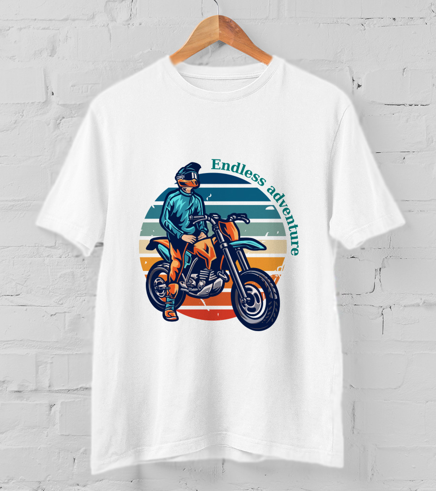 Endless Adventure Retro Motorcycle Rider T-Shirt