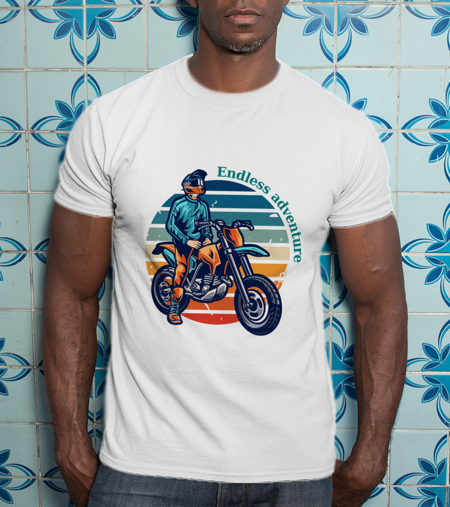 Endless Adventure Retro Motorcycle Rider T-Shirt
