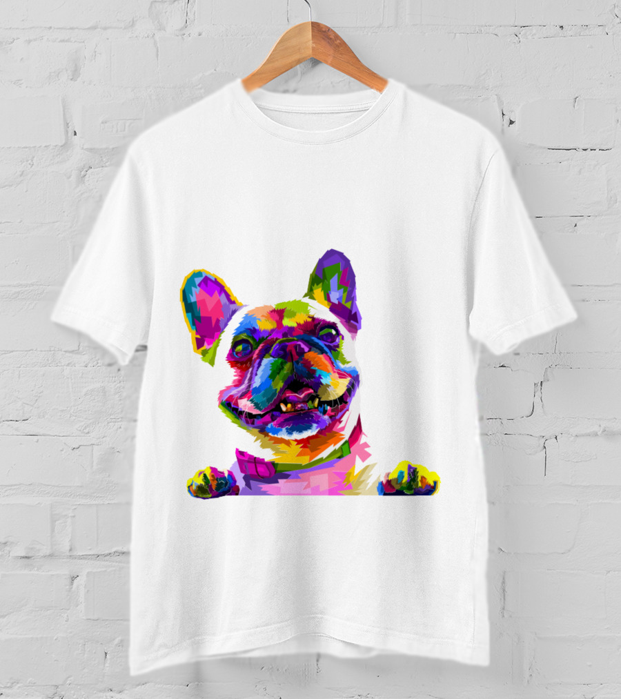 Colorful Dog Pop Art French Bulldog T-Shirt