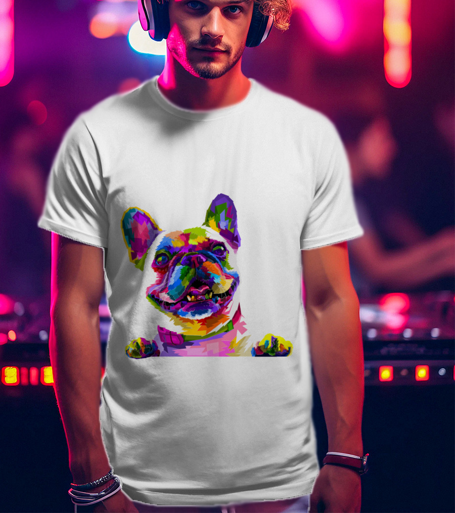 Colorful Dog Pop Art French Bulldog T-Shirt