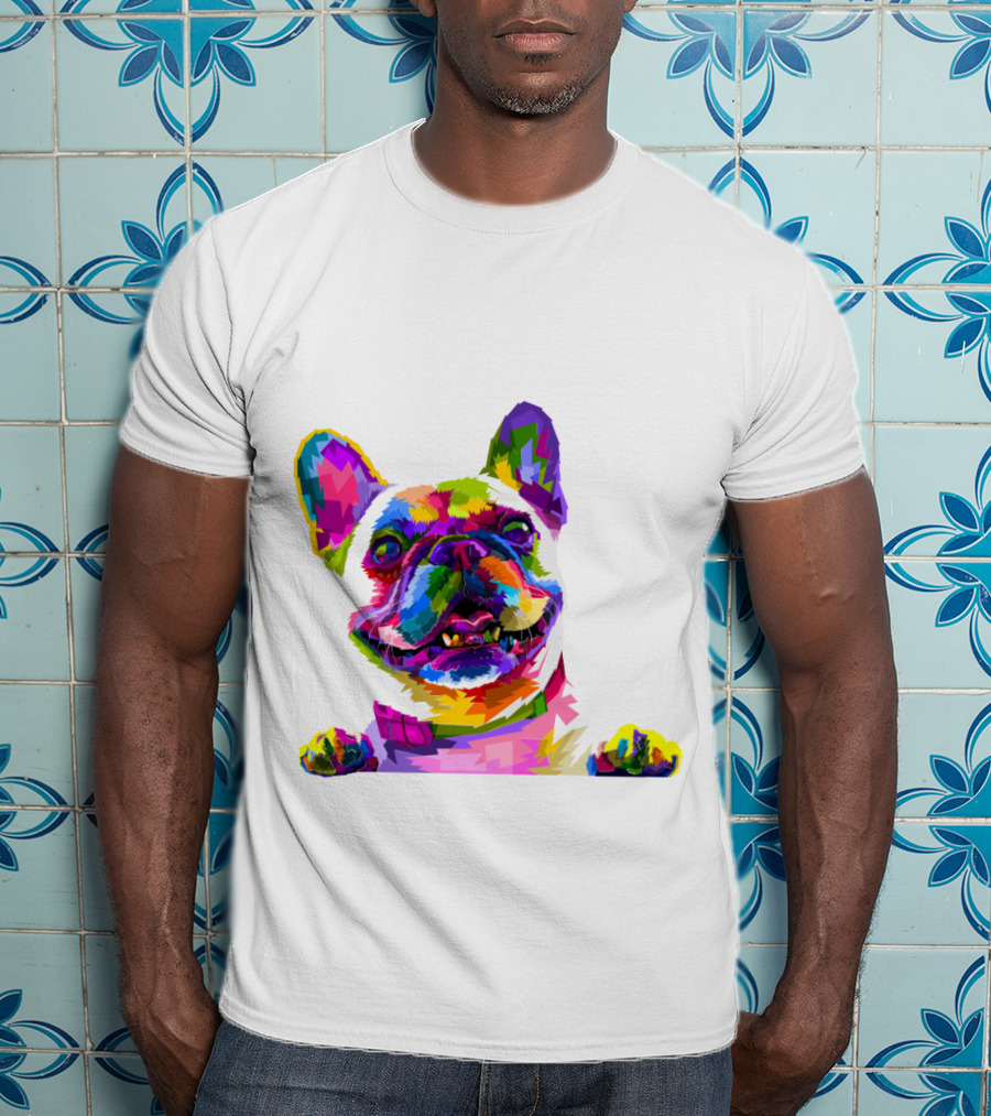 Colorful Dog Pop Art French Bulldog T-Shirt