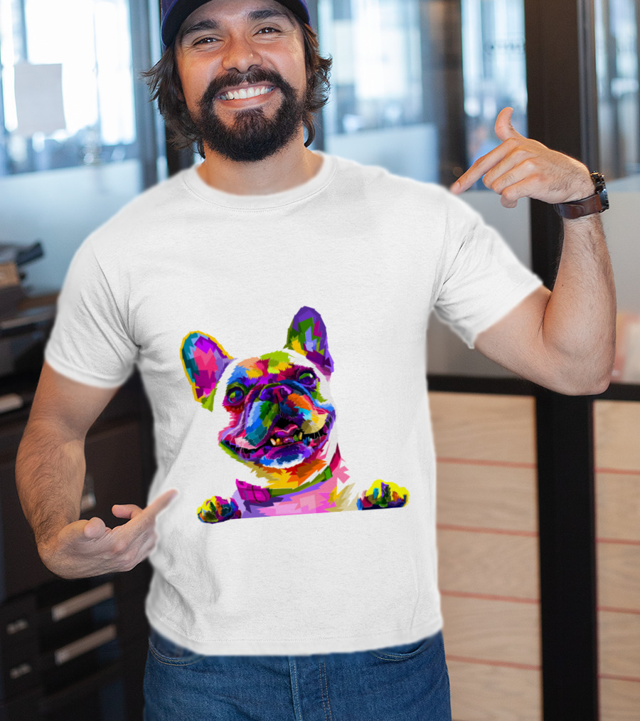 Colorful Dog Pop Art French Bulldog T-Shirt