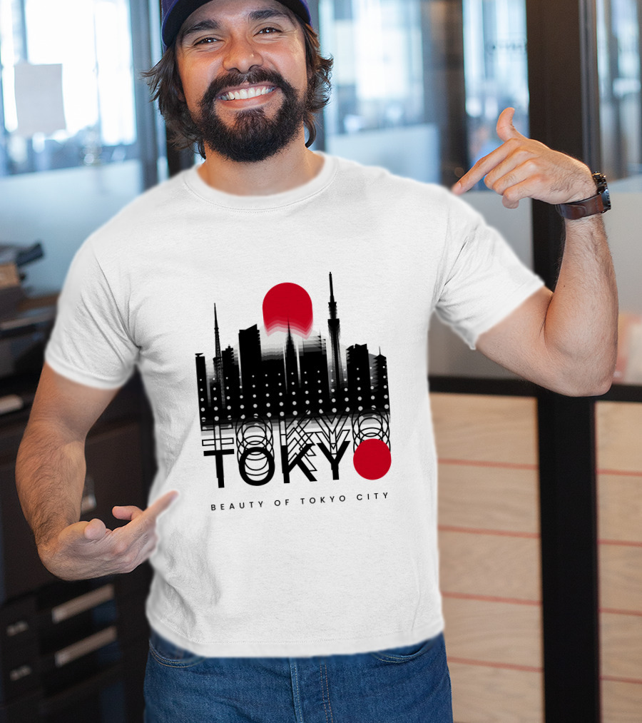Tokyo Beauty Of Tokyo City Skyline Red Sun T-Shirt