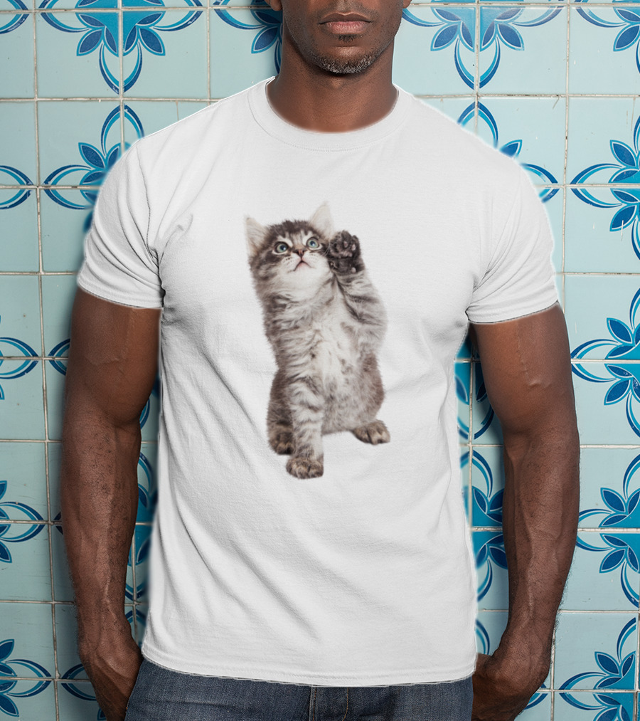 Cat Cute Playful Kitten Paw Lift T-Shirt