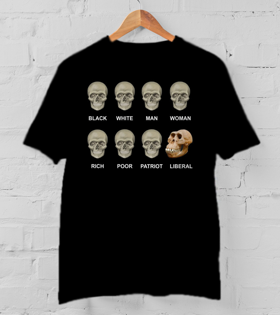 Black White Skull Evolution Man T-Shirt