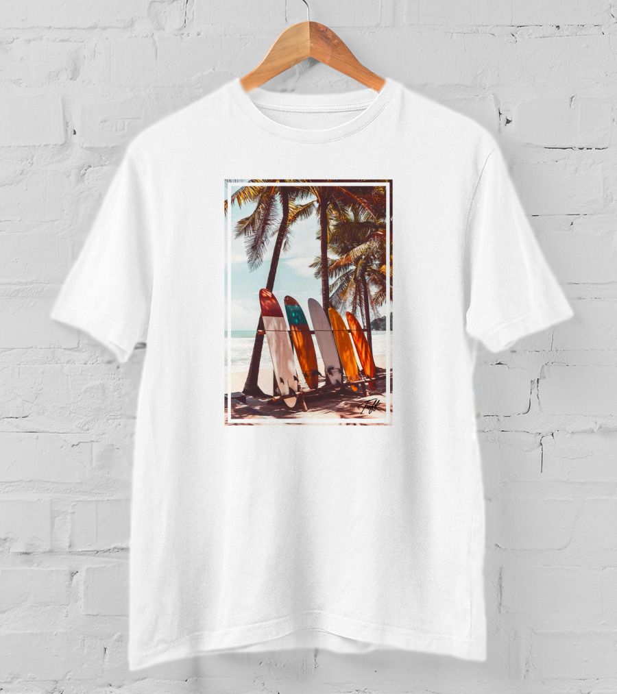 Tuff Surfboards Tropical Palm Beach Scene T-Shirt