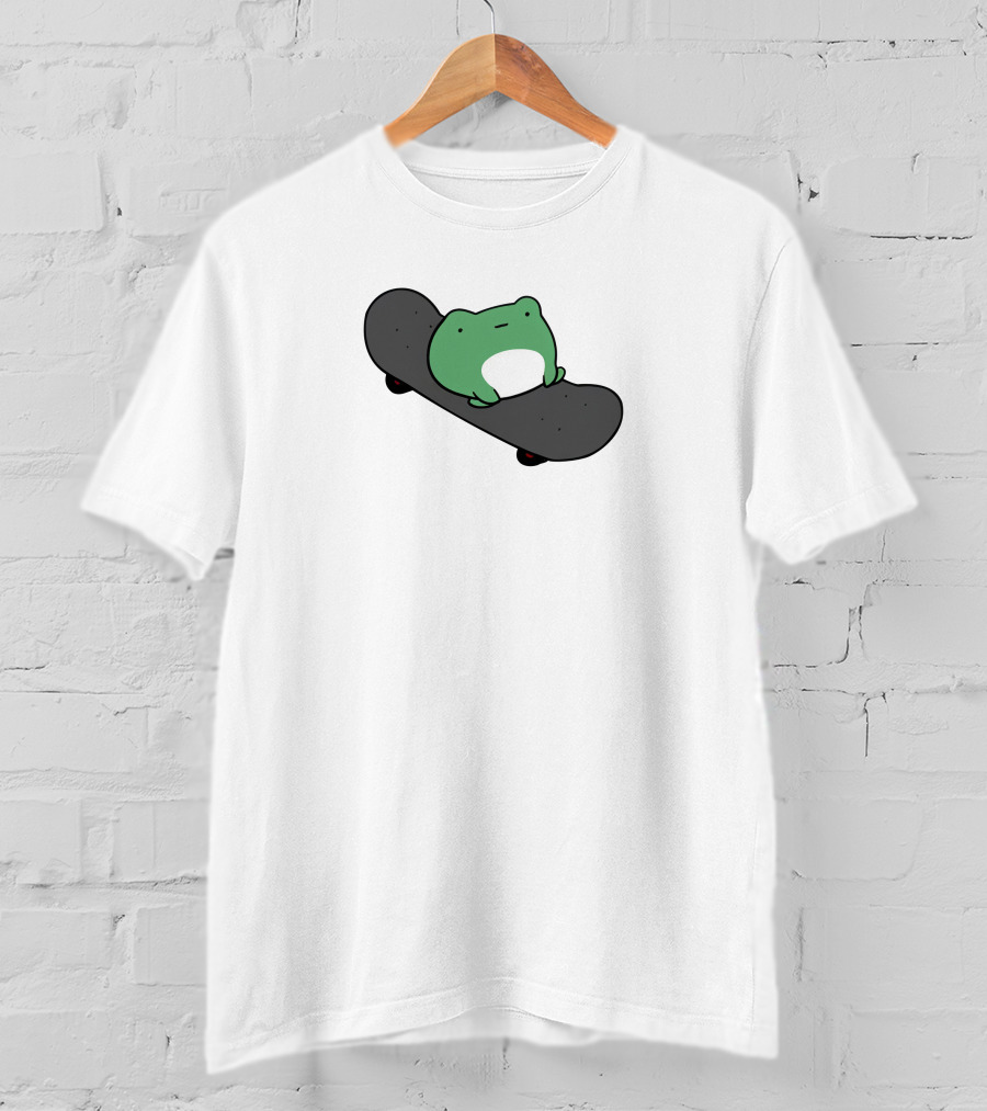 Skateboard Frog On Minimalist Deck T-Shirt