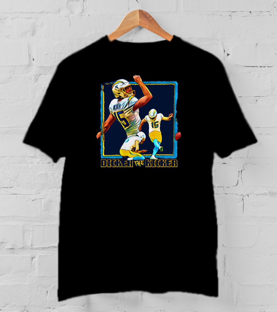 Dicker The Kicker Football Action Number 15 T-Shirt