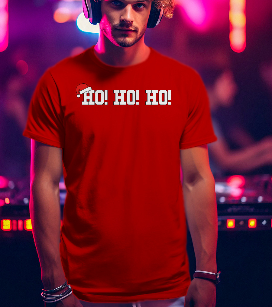 Ho Ho Ho Heather Harmon Santa Hat Holiday Cheer T-Shirt