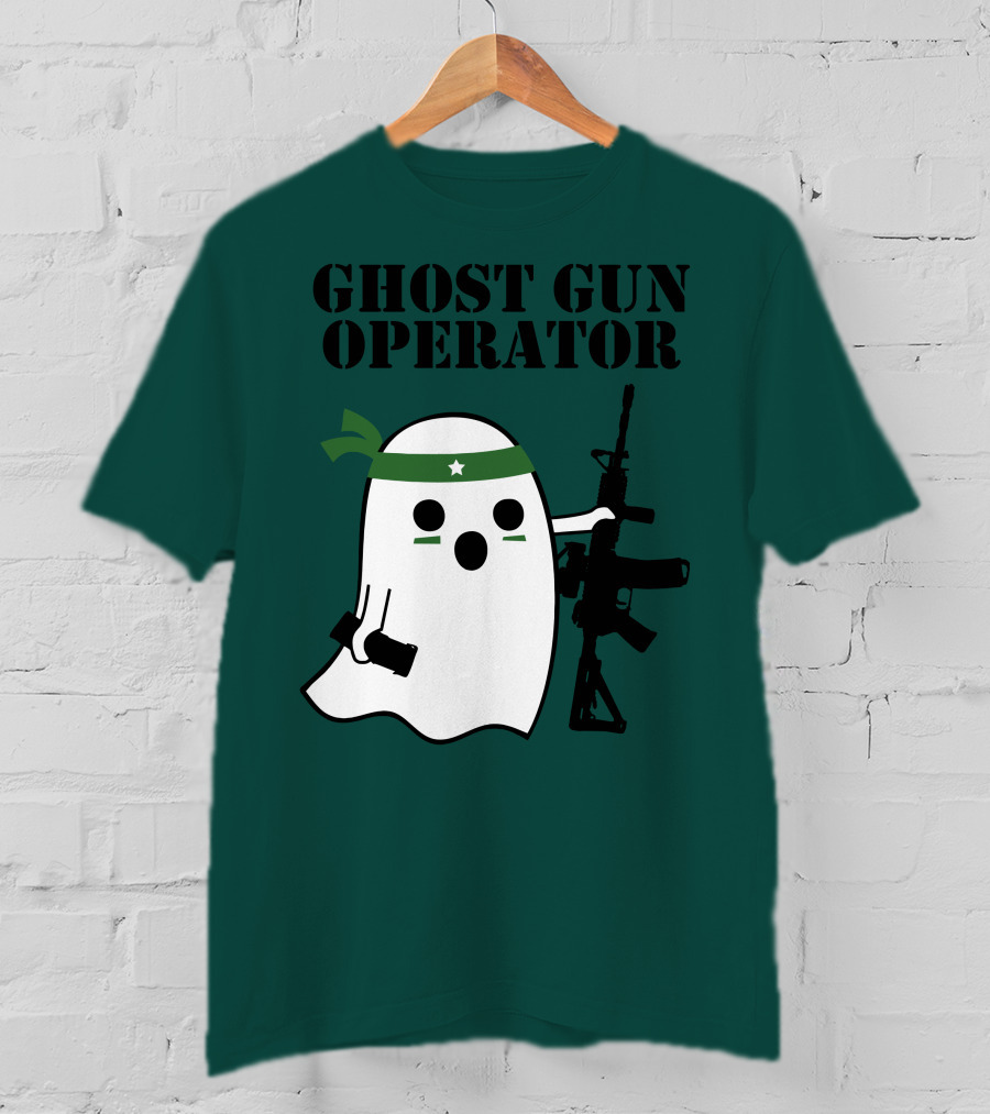 Ghost Gun Operator Ghost With Bandana And Rifle T-Shirt