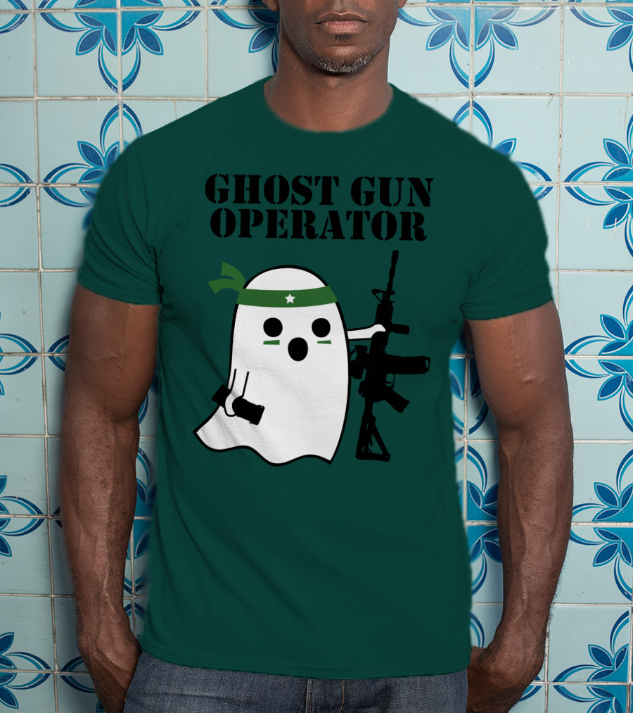 Ghost Gun Operator Ghost With Bandana And Rifle T-Shirt
