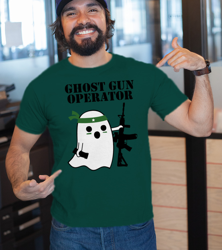 Ghost Gun Operator Ghost With Bandana And Rifle T-Shirt