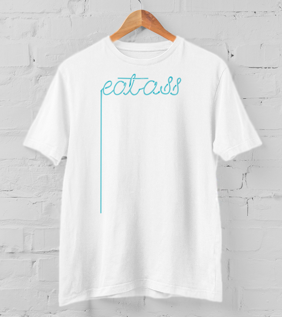 Waterparks Eat Ass Neon Blue Scrawl T-Shirt