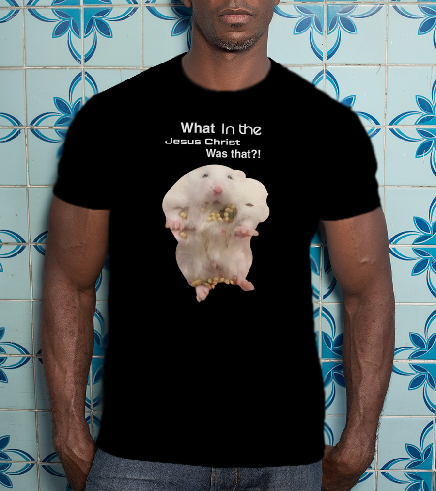 Hamster Jesus Christ Cute Fluffy White Rodent Eating Food T-Shirt