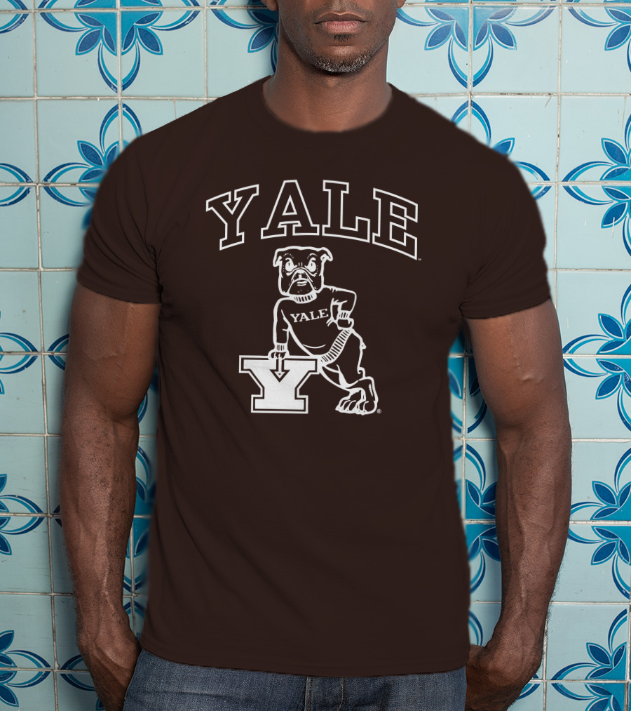 Yale Bulldogs Vintage Mascot Drawing T-Shirt