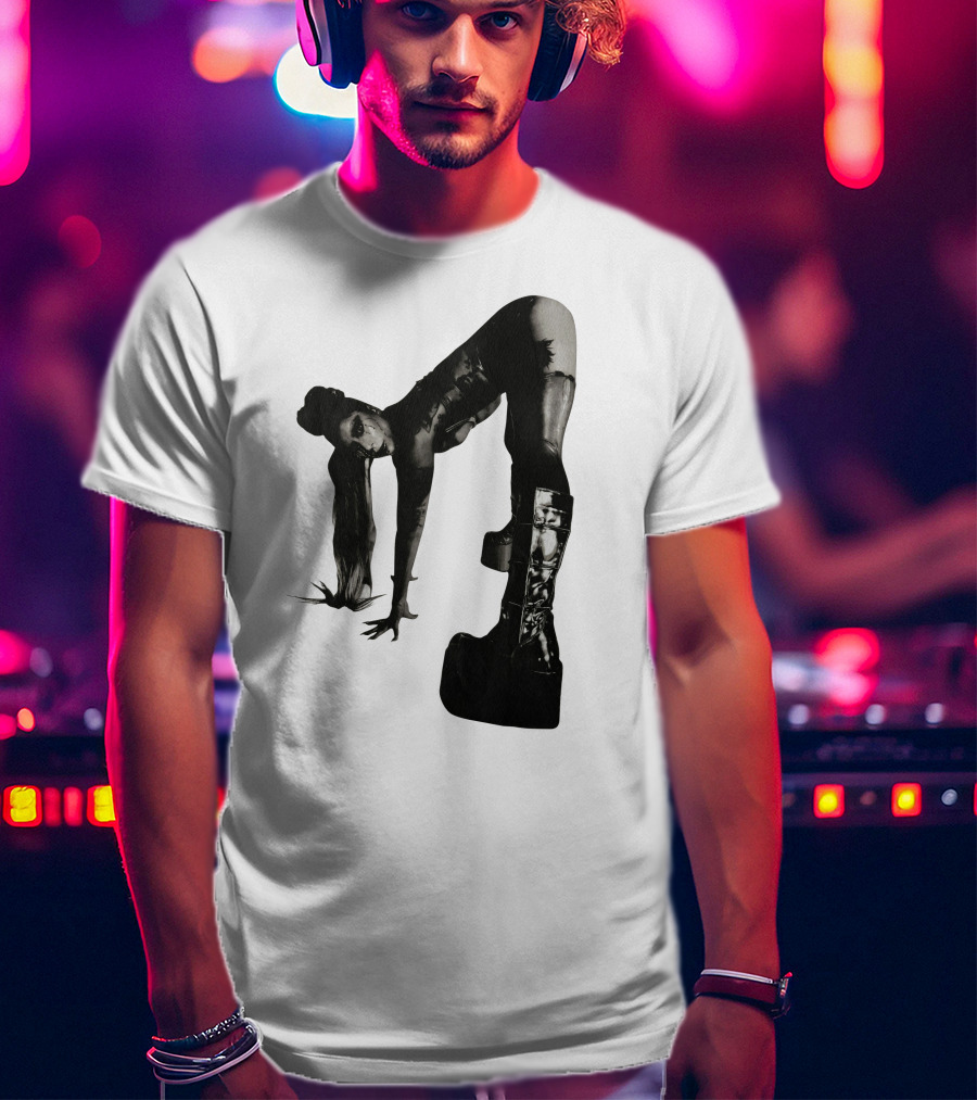 Lady Gaga Chromatica Black And White Striking Pose Platform Boots T-Shirt