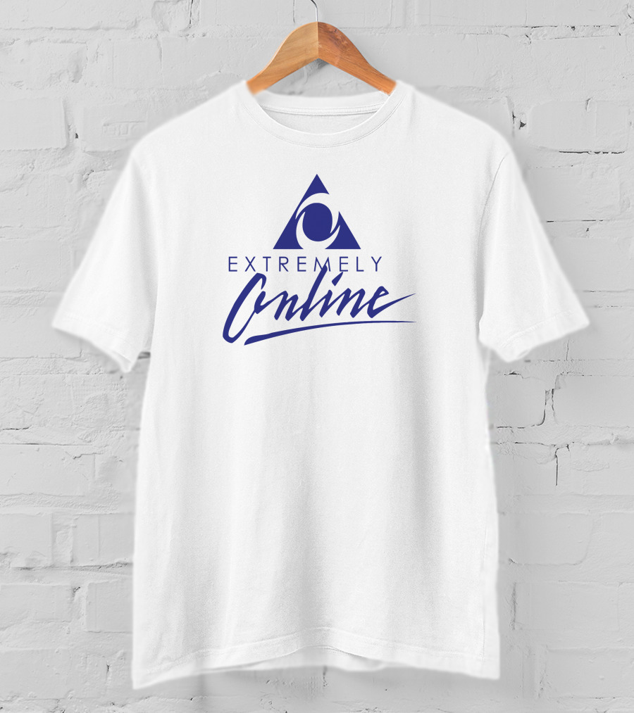 EXTREMELY ONLINE Internet Culture 90s Aesthetic Triangle T-Shirt