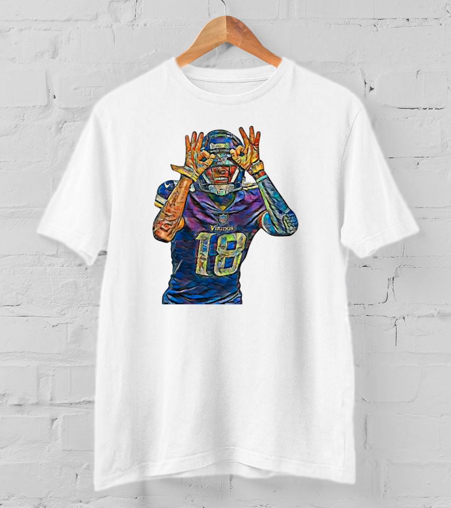 Justin Jefferson Minnesota Vikings Number 18 Griddy Dance Fan T-Shirt