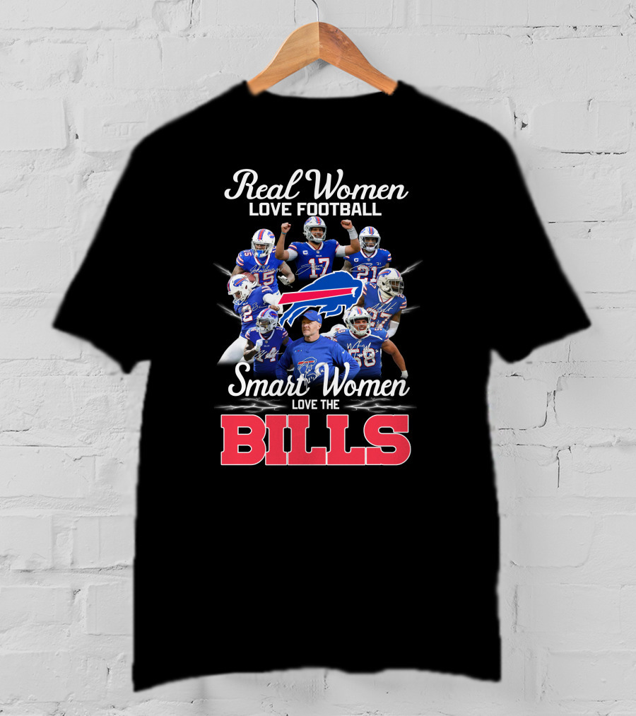 Real Women Love Football Smart Women Love The Buffalo Bills T-Shirt