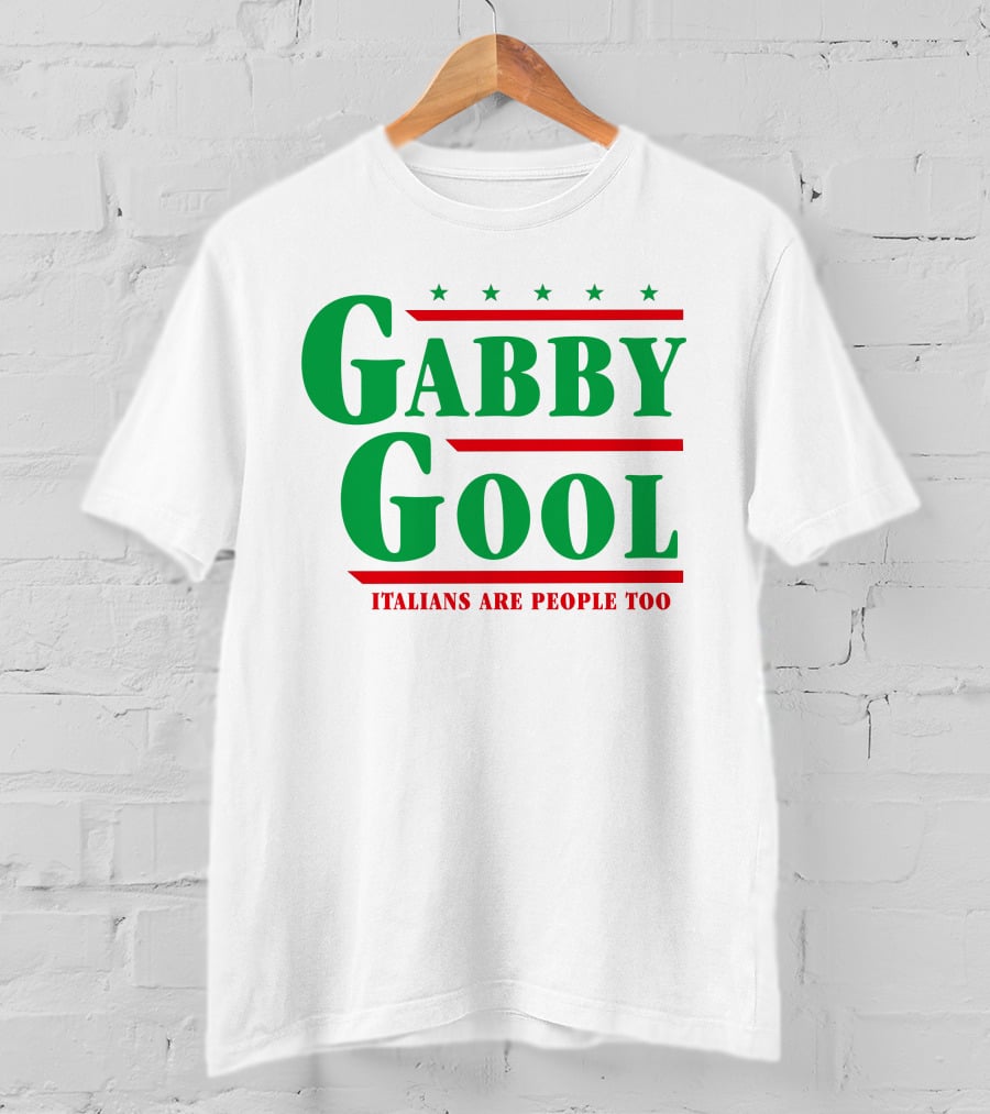 Gabby Gool Italians Are People Too Green Red Stars T-Shirt