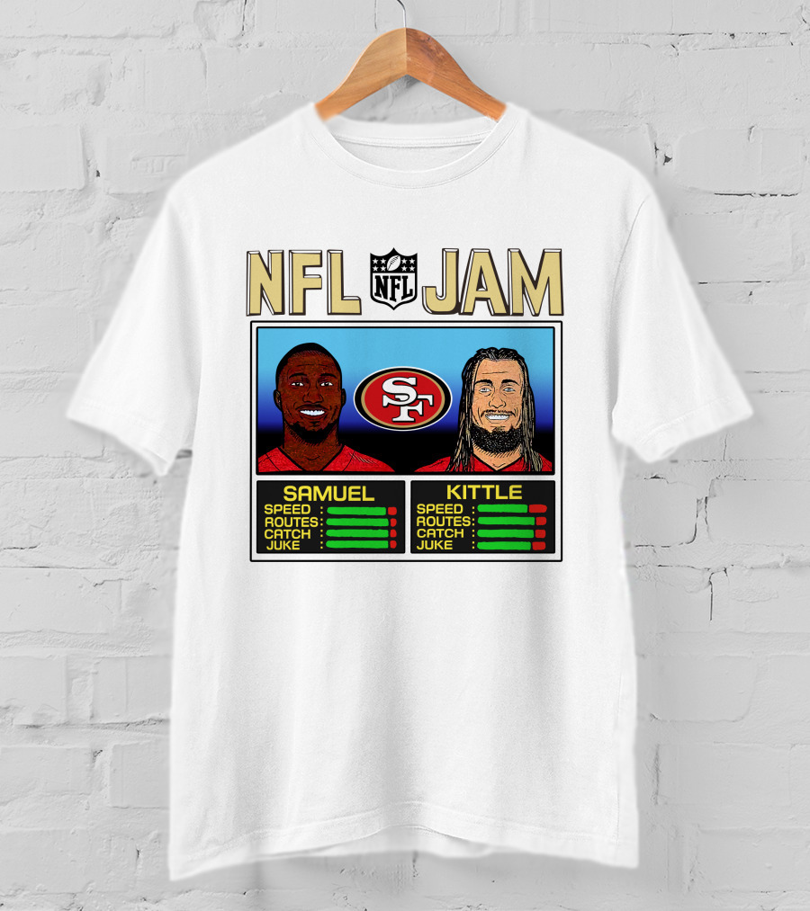 NFL Jam Deebo Samuel George Kittle San Francisco 49ers Speed Routes Catch Juke T-Shirt
