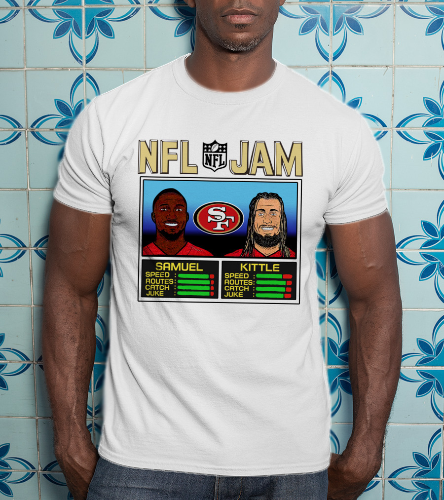 NFL Jam Deebo Samuel George Kittle San Francisco 49ers Speed Routes Catch Juke T-Shirt
