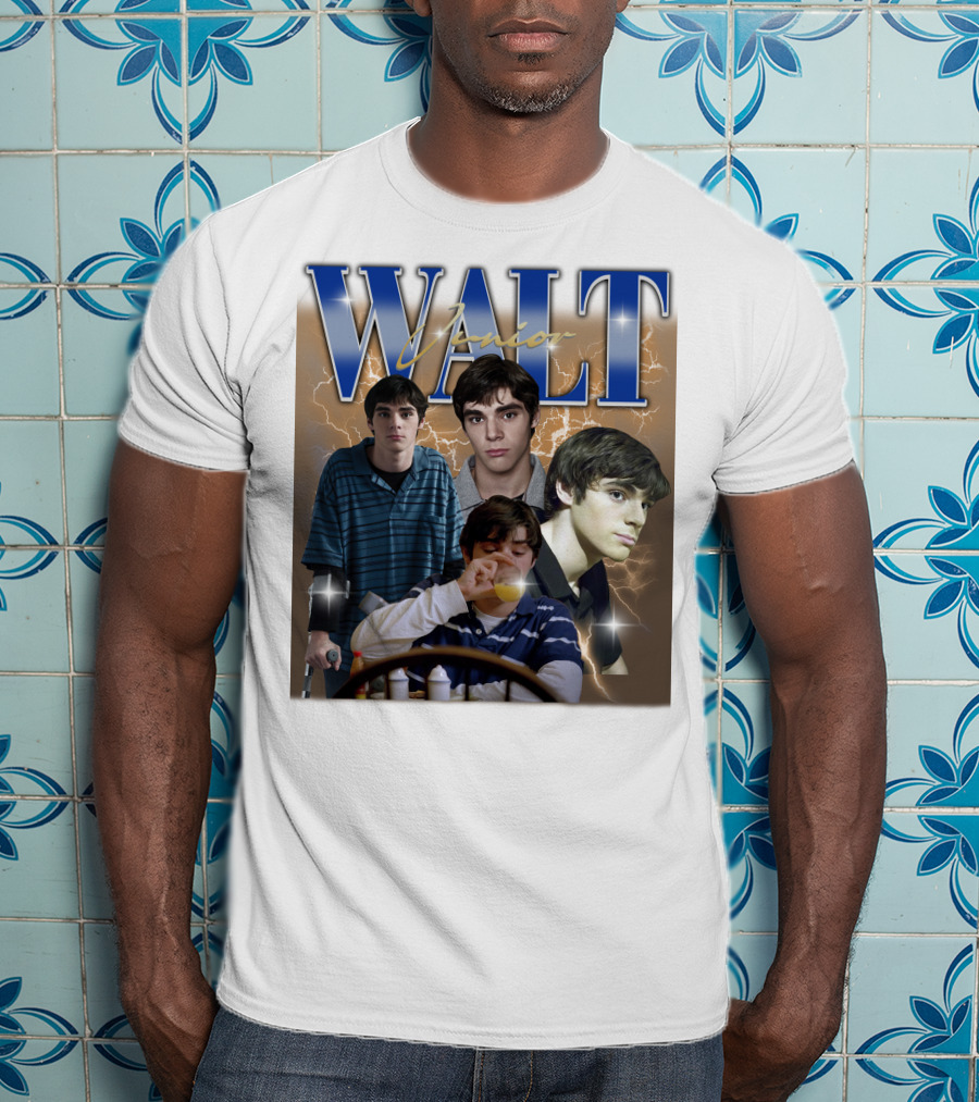 Breaking Bad Vintage 90s Drama Tv Series Walt Junior Photographic Merch Lightning Background T-Shirt