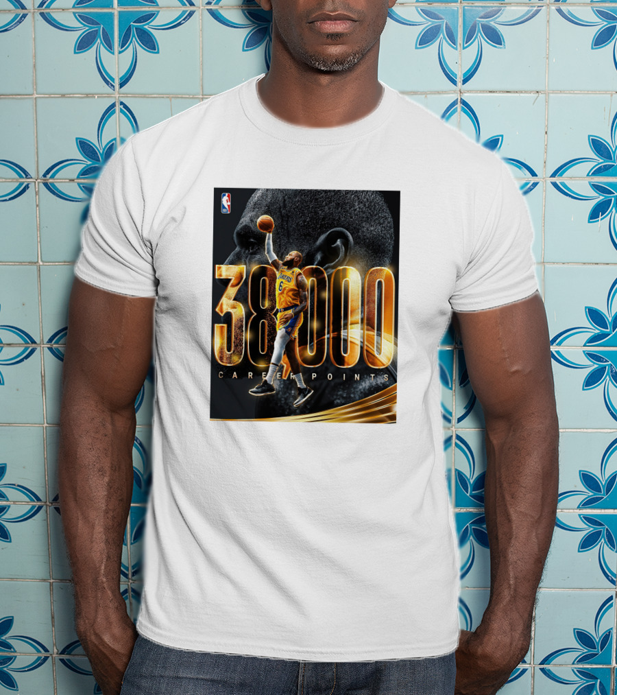 NBA Lebron James 38000 Career Points Achievement T-Shirt