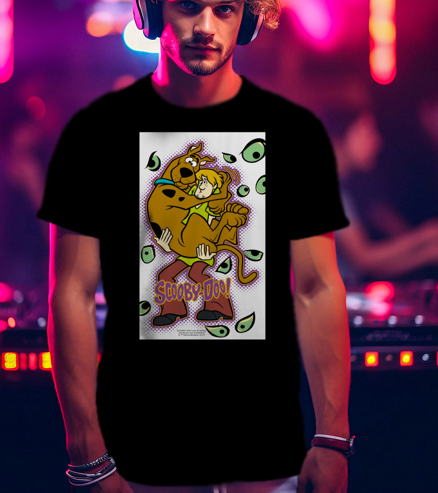 Scooby-Doo Shaggy Hug Surrounded By Eyes T-Shirt