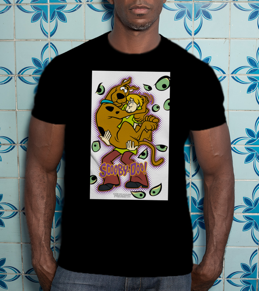 Scooby-Doo Shaggy Hug Surrounded By Eyes T-Shirt