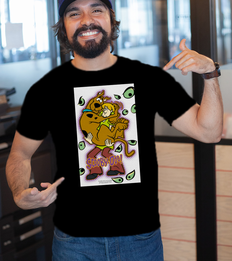 Scooby-Doo Shaggy Hug Surrounded By Eyes T-Shirt