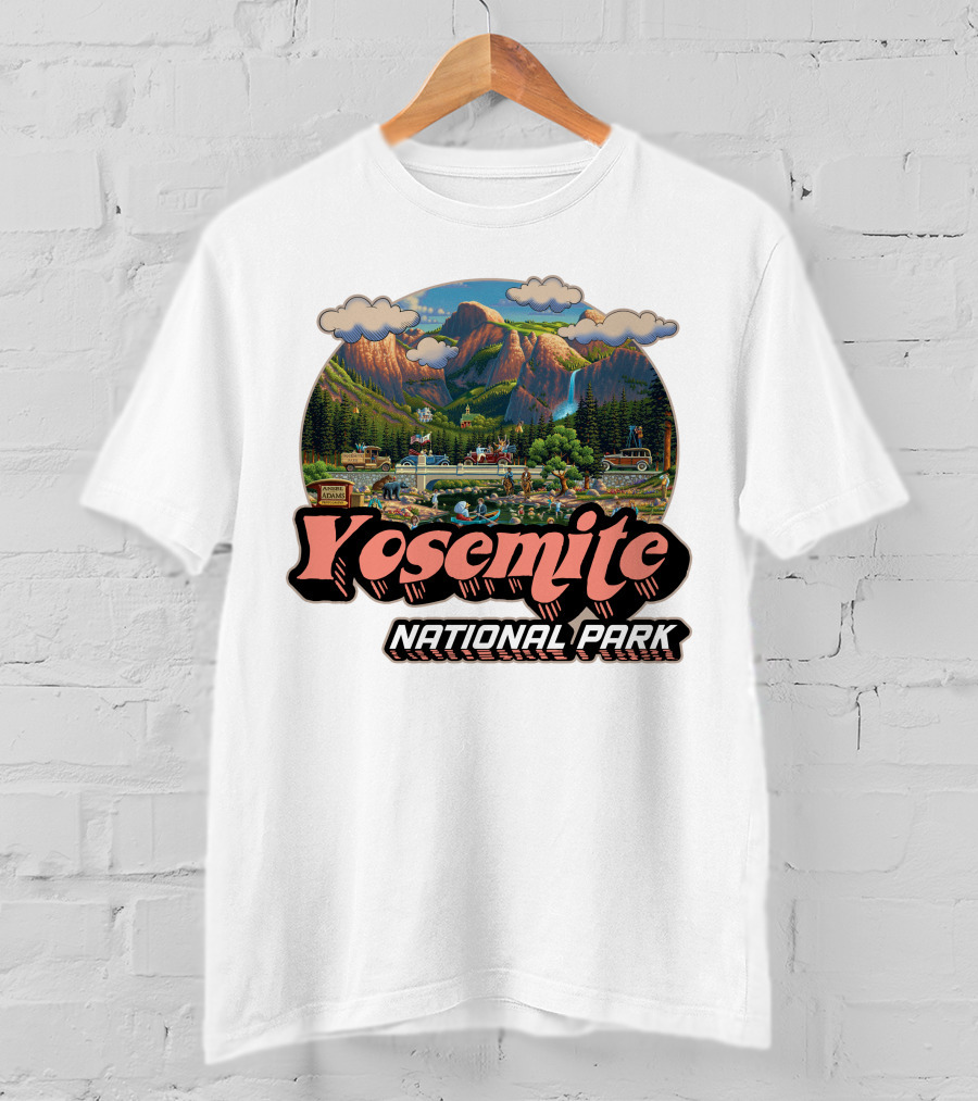 Yosemite National Park Vintage Scenic Mountains And Landscape T-Shirt